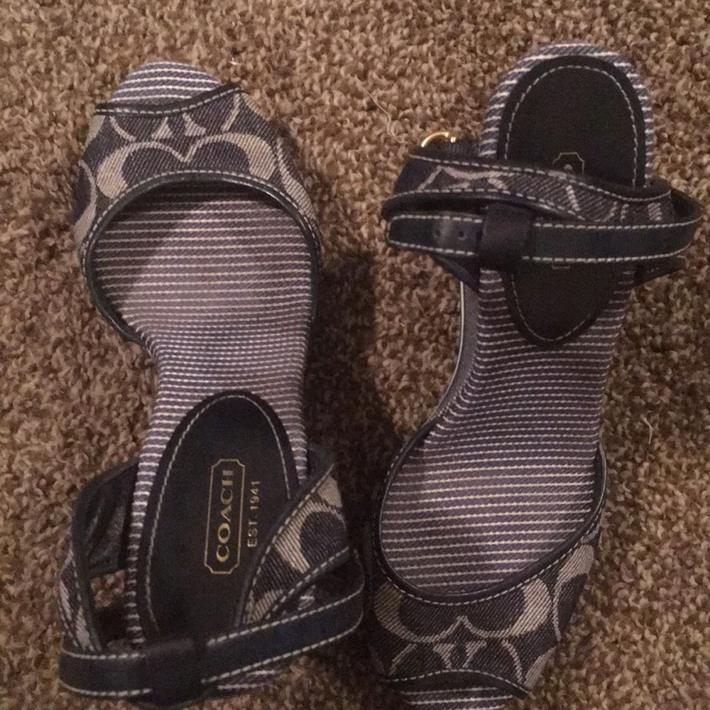 Coach Wedge Sandel Open Toe with Ankle Strap Sz8